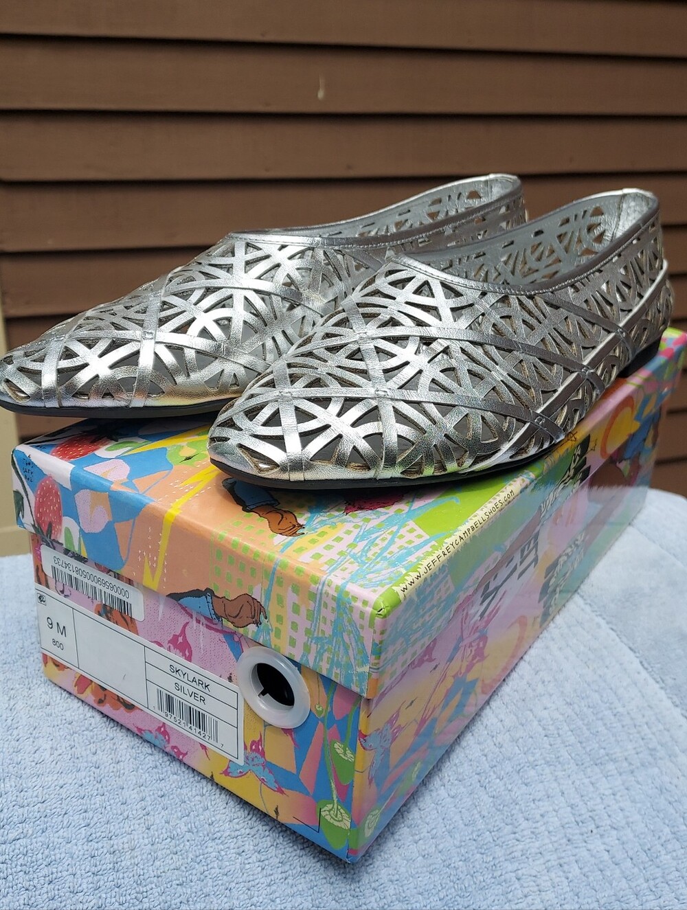 Jeffrey Campbell Silver Skylark Shoes Size 9 With Box